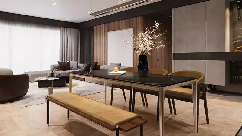 Dining Space witn Elegant Table - Elmora